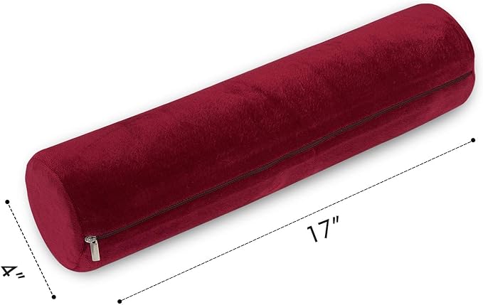 Roll Cylinder Bolster Pillow, Memory Foam Removable Washable Cover, Ergonomically Designed for Head, Neck, Back, and Legs || Ideal for Spine and Neck Support During Sleep