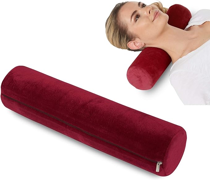 Roll Cylinder Bolster Pillow, Memory Foam Removable Washable Cover, Ergonomically Designed for Head, Neck, Back, and Legs || Ideal for Spine and Neck Support During Sleep