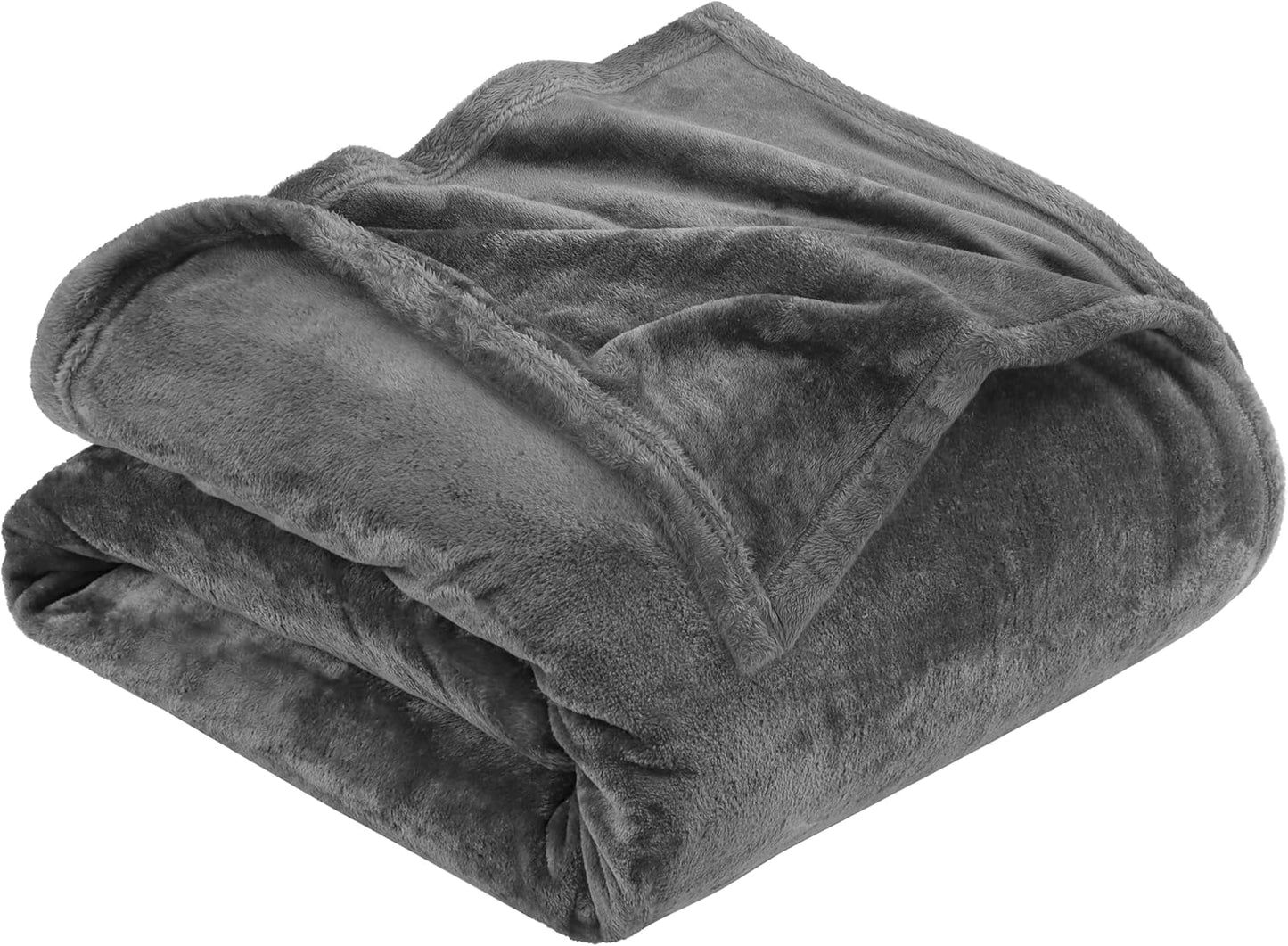 Bedding Fleece Blanket Queen Size Grey 300GSM Luxury Anti-Static Fuzzy Soft Microfiber Bed Blanket