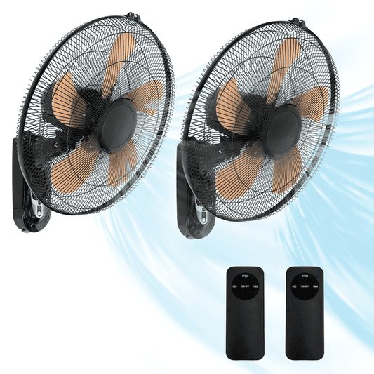 2 Pack 18" Wall Mount Fan with Remote, 3 Speeds Wall Oscillating Fan with 4800 CFM, Cooling Fan with 4 Timing, High Velocity Fans Ideal for Living Room, Gym, Office, and Garage, Yellow