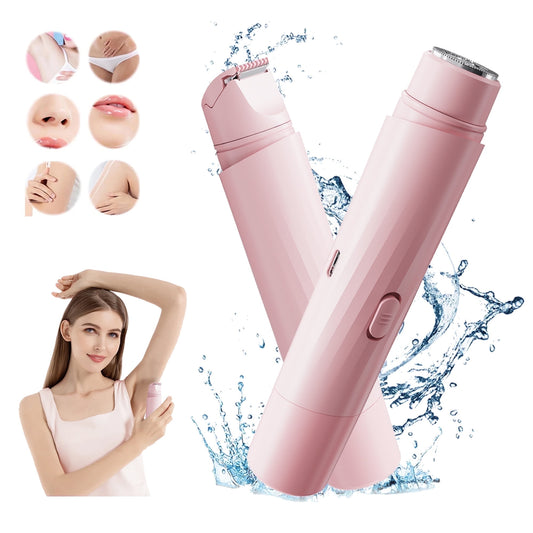 2 in 1 Bikini Trimmer for Women - Body/ Facial HairRemoval for Women,Trimmer forWomen, Rechargeable Dual Head Electric Razor Shaverfor Bikini Underarm Leg Arm Body Face, Waterproof Wet & DryUse..
